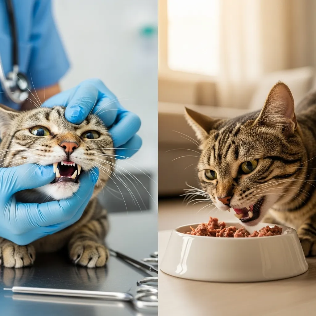 Cat dental pain before and after treatment affecting appetite