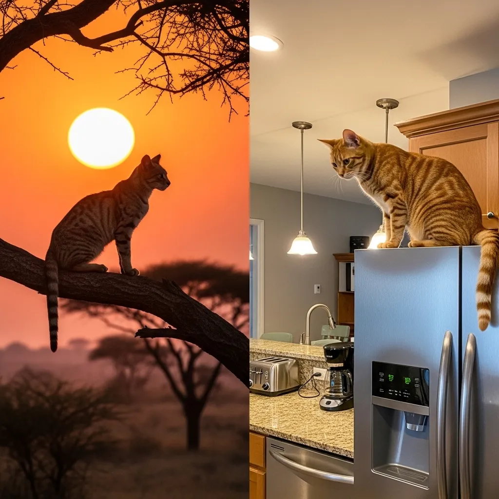 Feline climbing instincts from wild ancestors to modern indoor cats