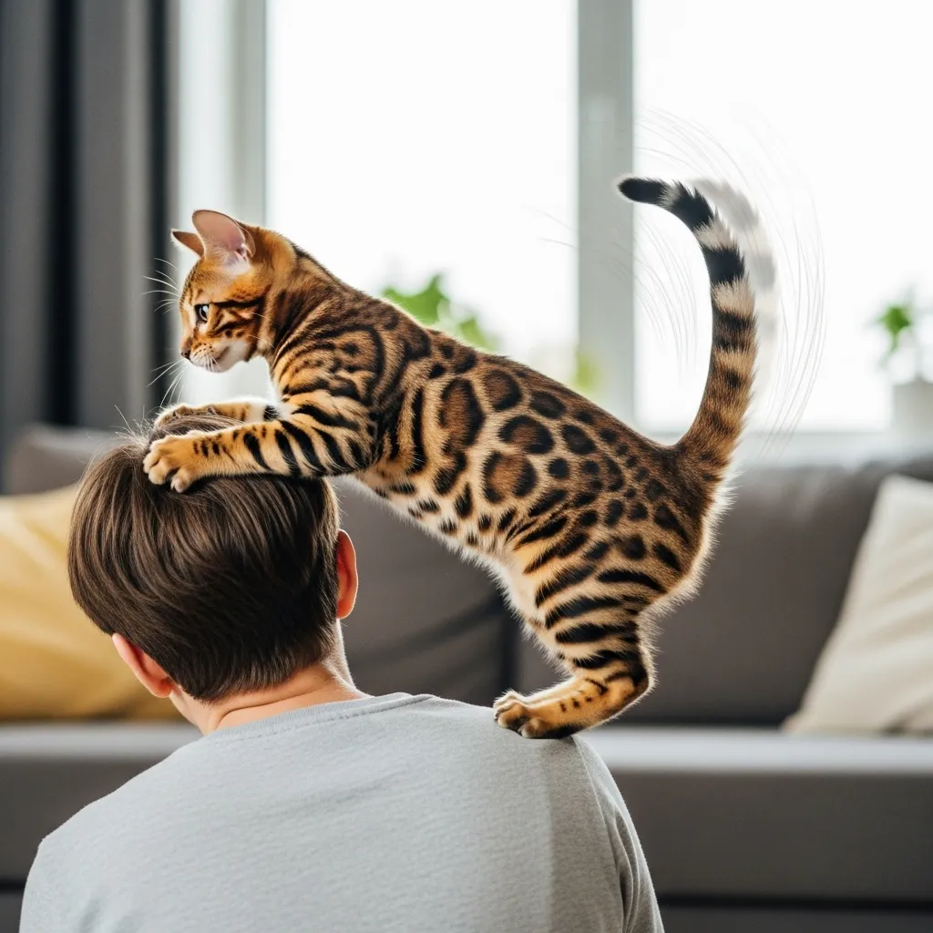 Playful kitten climbing behavior driven by play instinct in cats