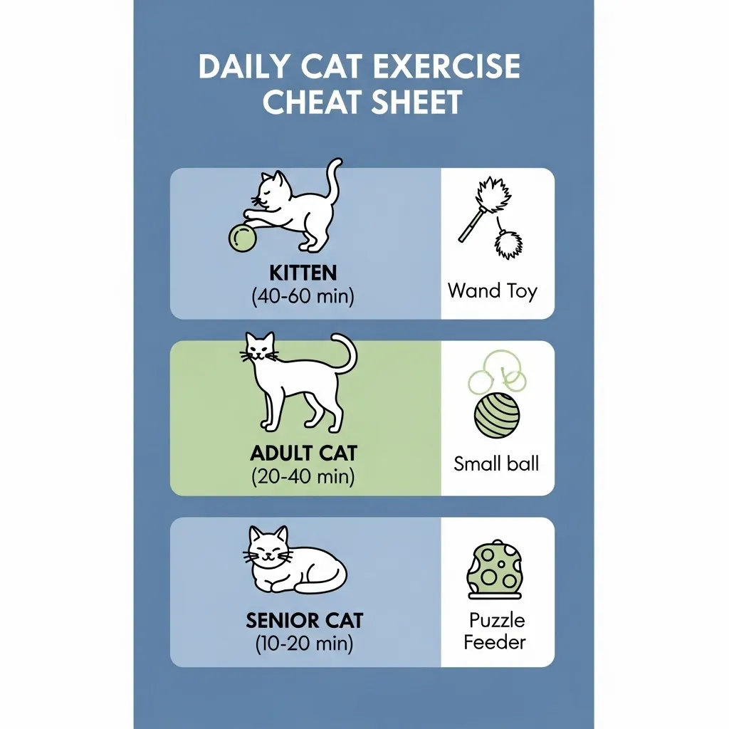 Cat exercise duration chart by age – quick reference for indoor cat fitness