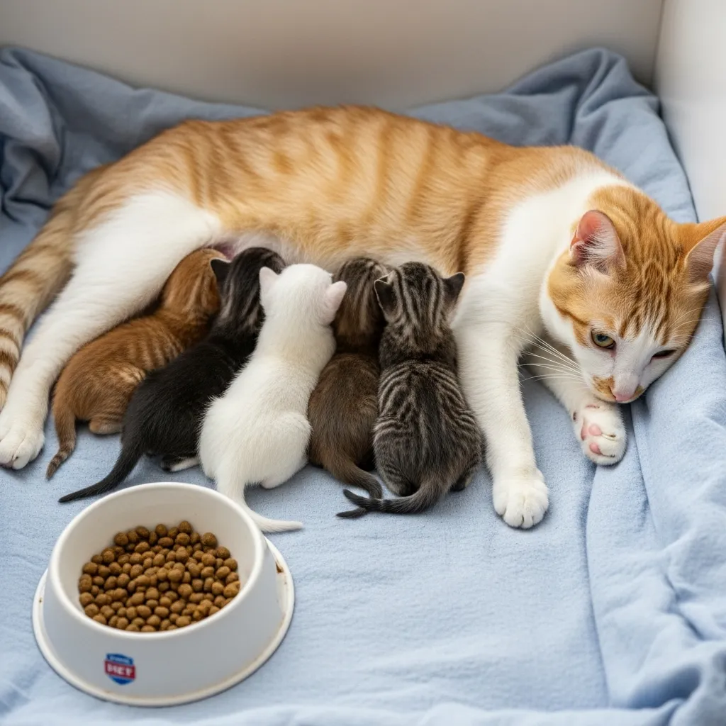Cat pregnancy care during nursing and kitten weaning stage