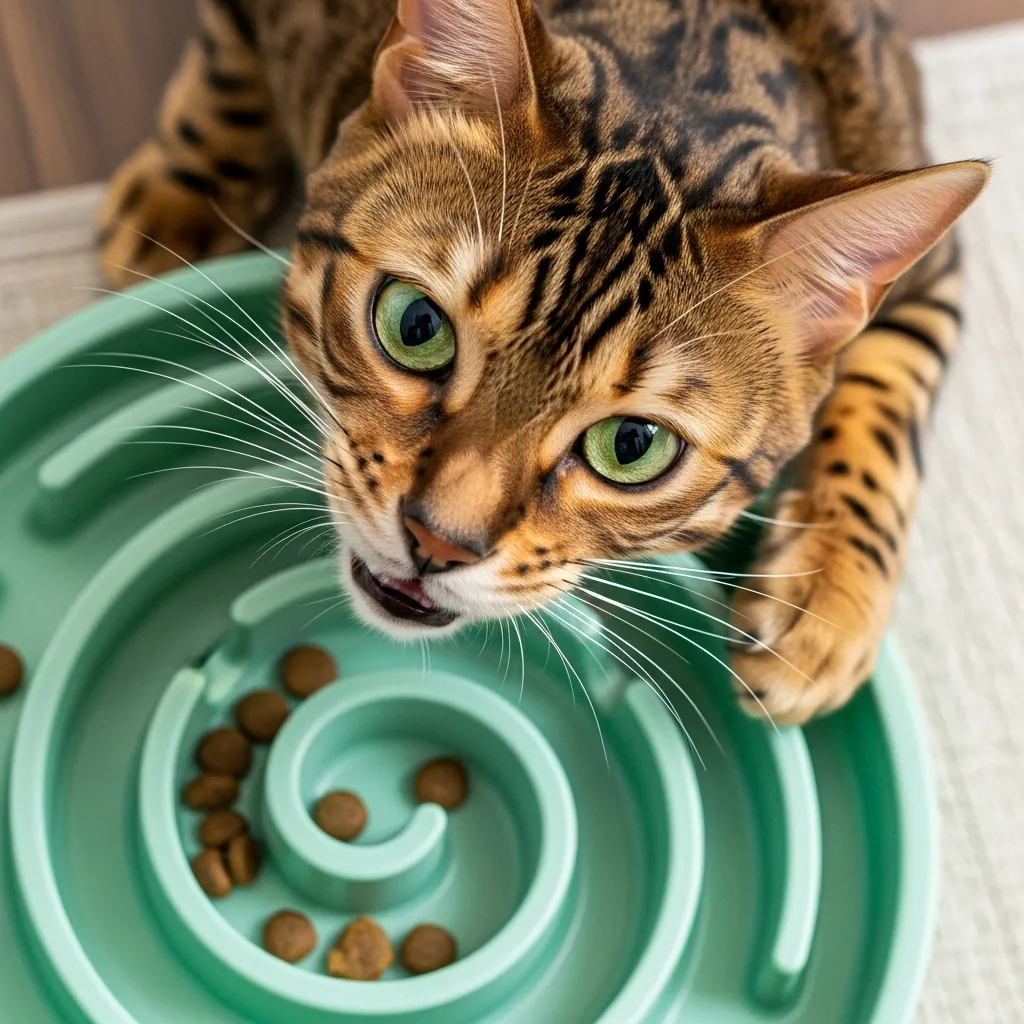 Slow feeder for cats to stop eating too fast
