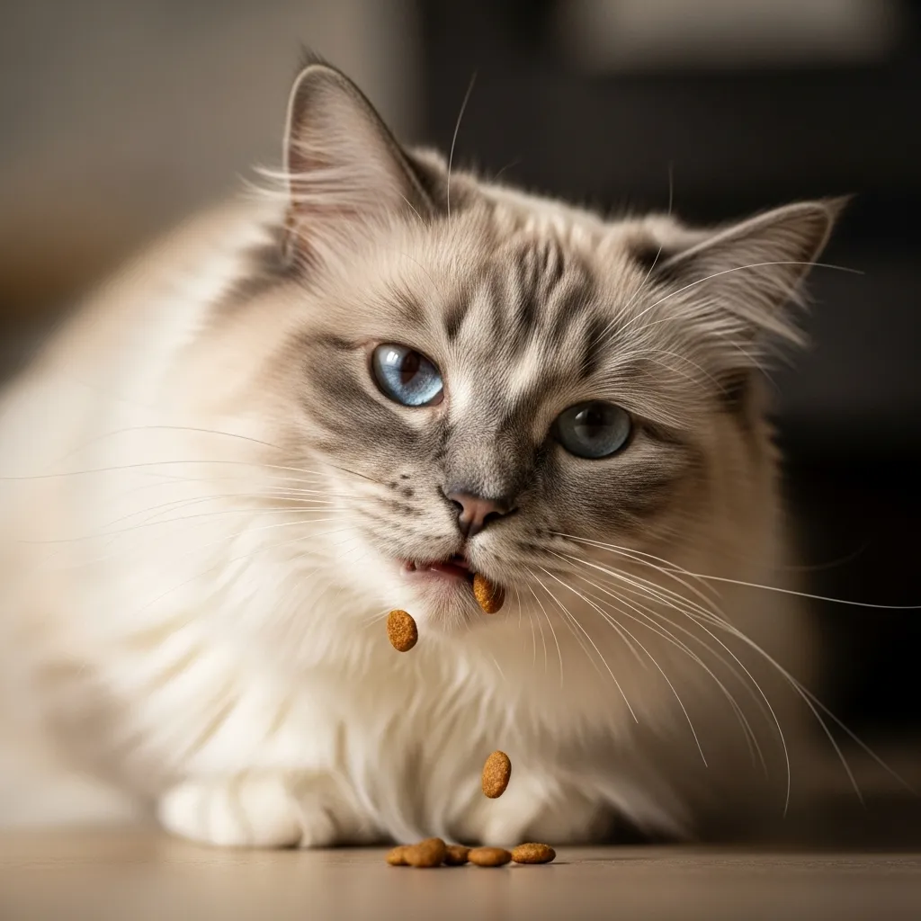 Senior cat dropping food - neurological signs