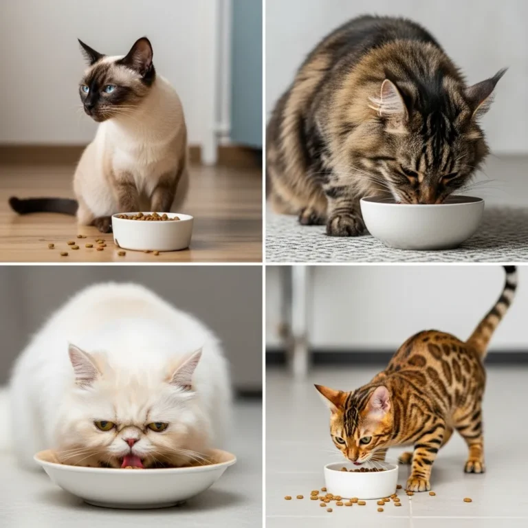 Cat Dropping Food When Eating