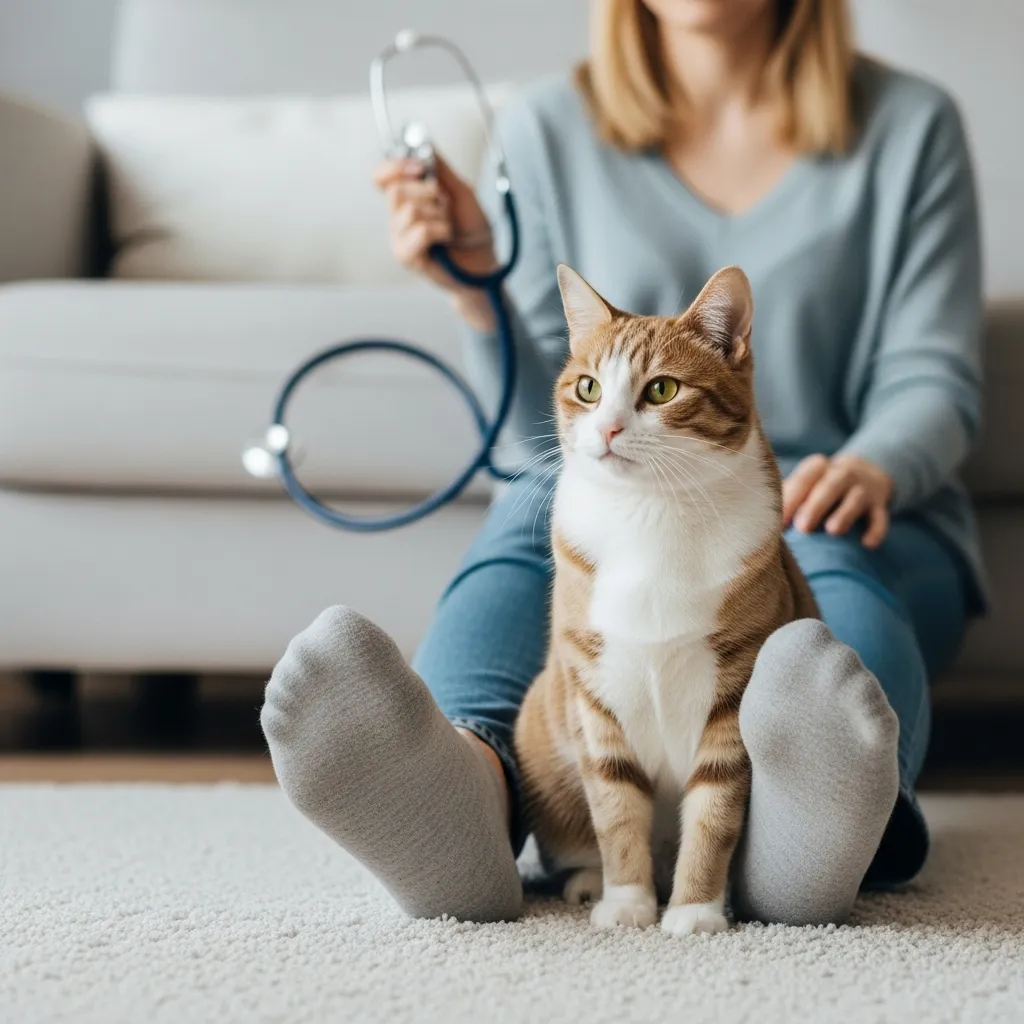 Why Does My Cat Sit on My Feet 5 Regular vet visits support healthy cat sitting behavior and trust