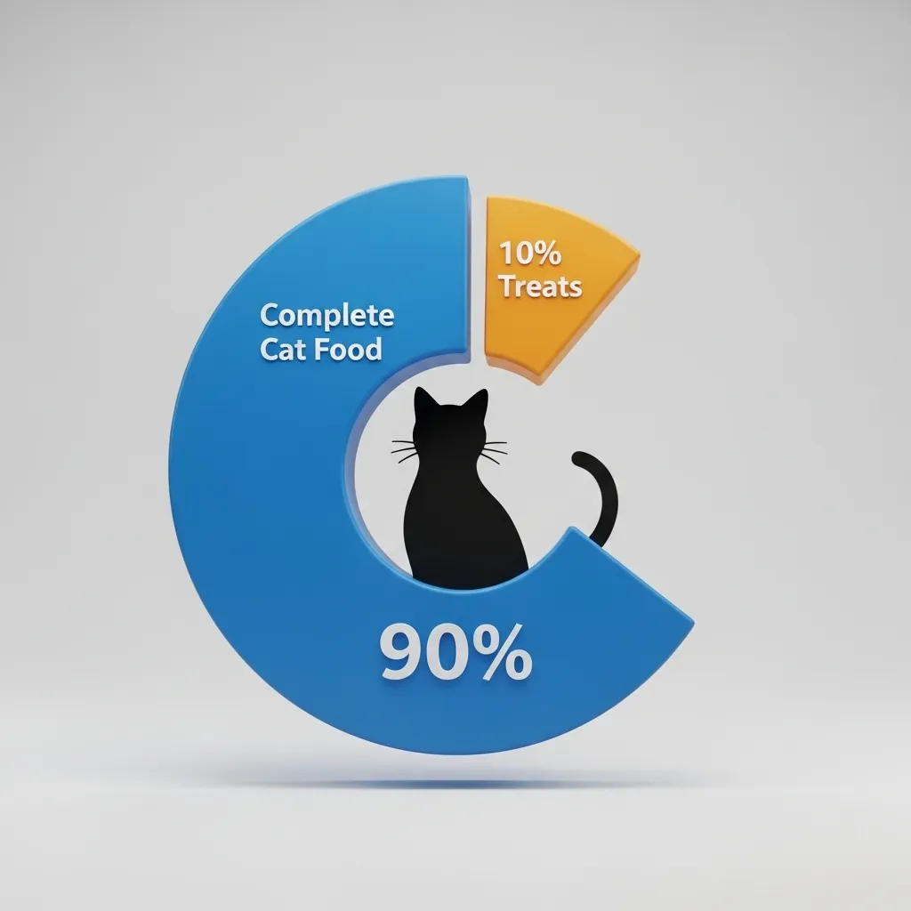 10% rule for cat treats pie chart – cat calorie intake from treats visual