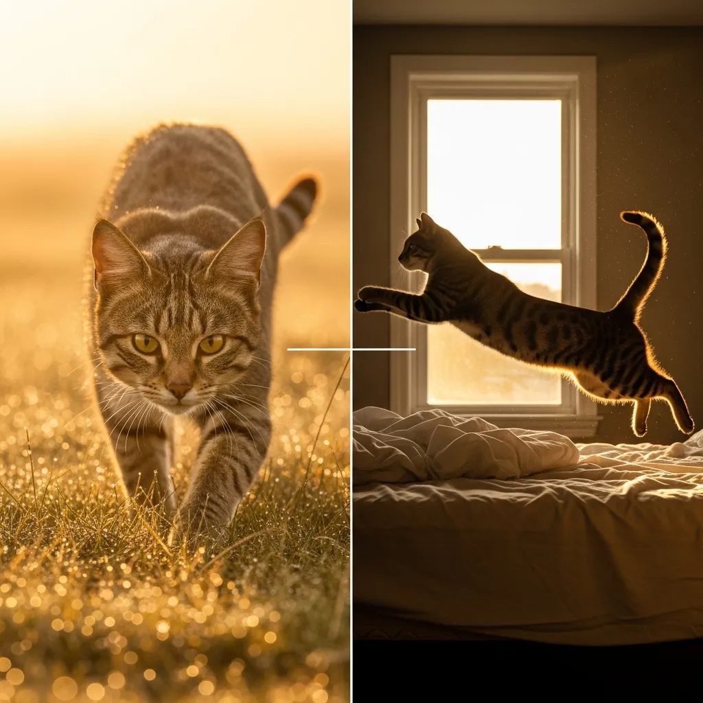 Crepuscular cat behavior: wild vs domestic – why cats wake early 🐆🏠