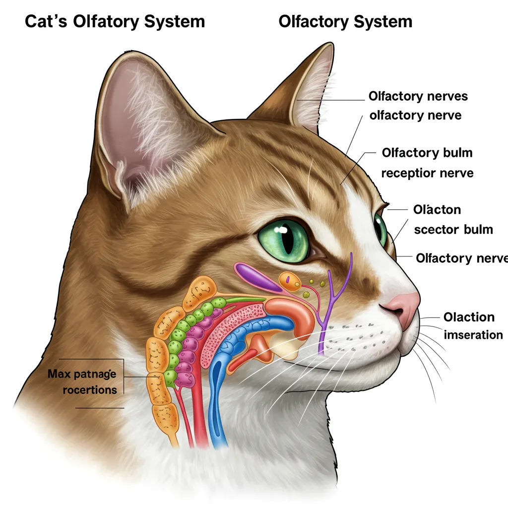 Why Does My Cat Sniff Me 2 Illustration showing the anatomy of a cat’s olfactory system