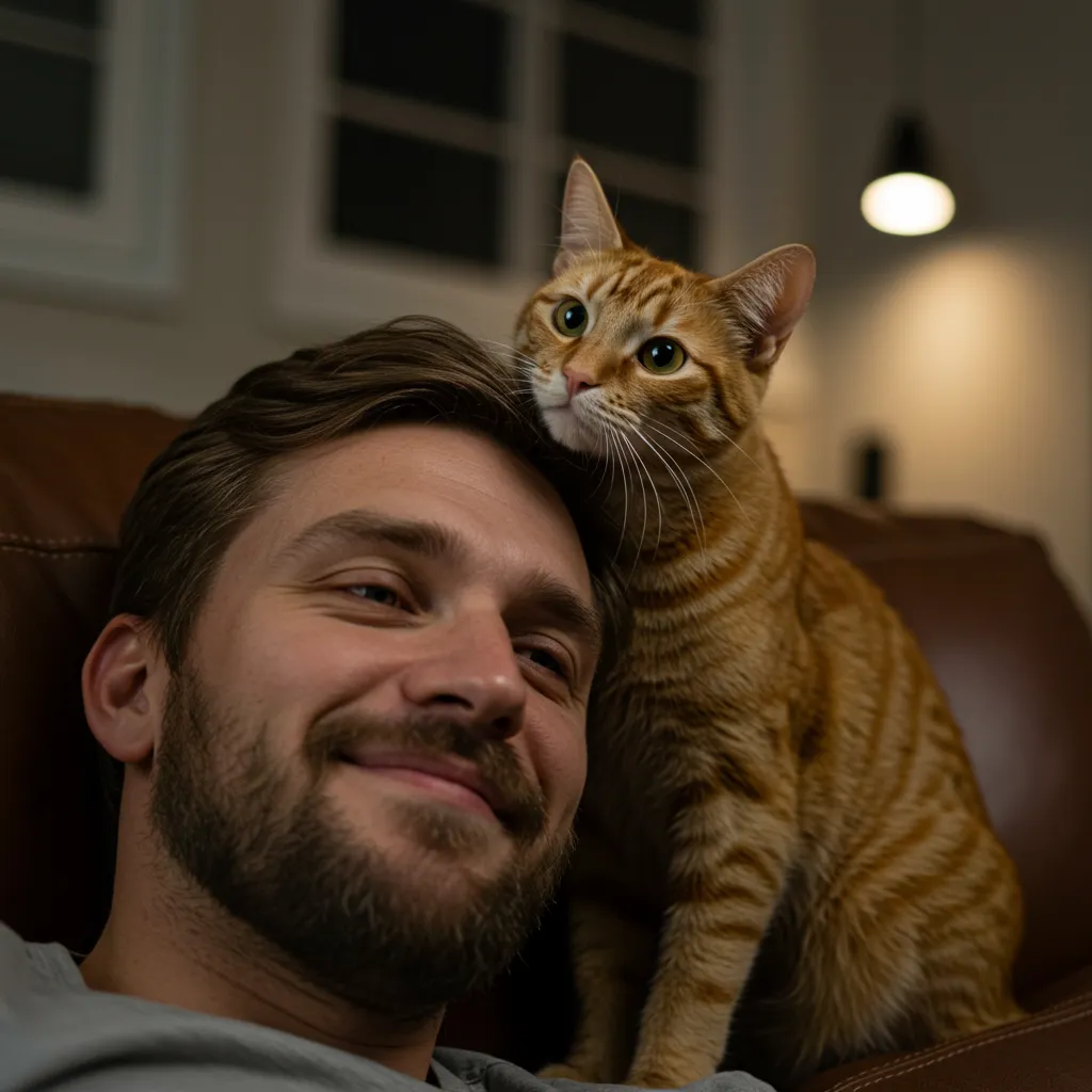Why Does My Cat Sniff Me 3 Cat sniffing its owner's face affectionately