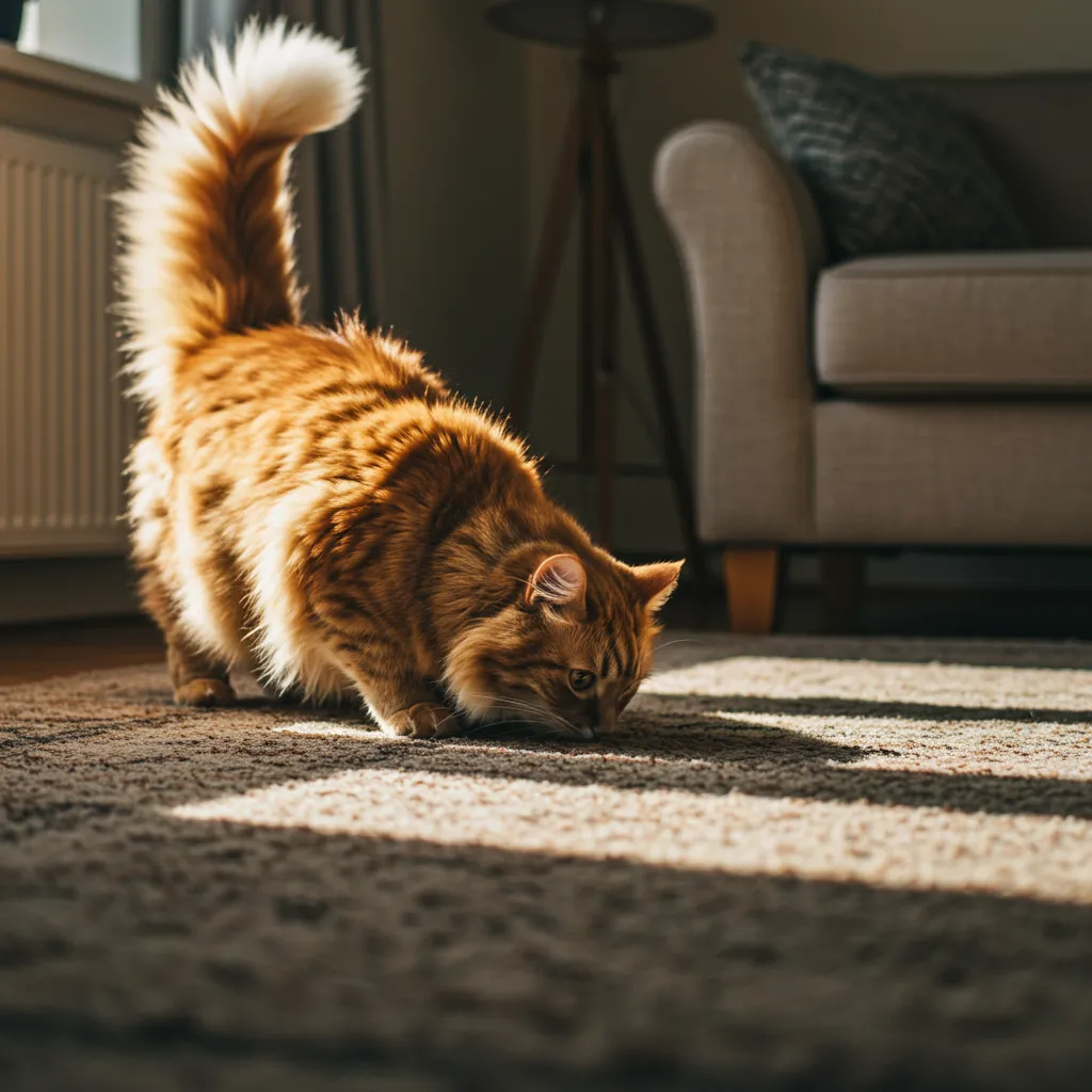 Why Does My Cat Sniff Me 5 Cat sniffing a carpet to explore new scents