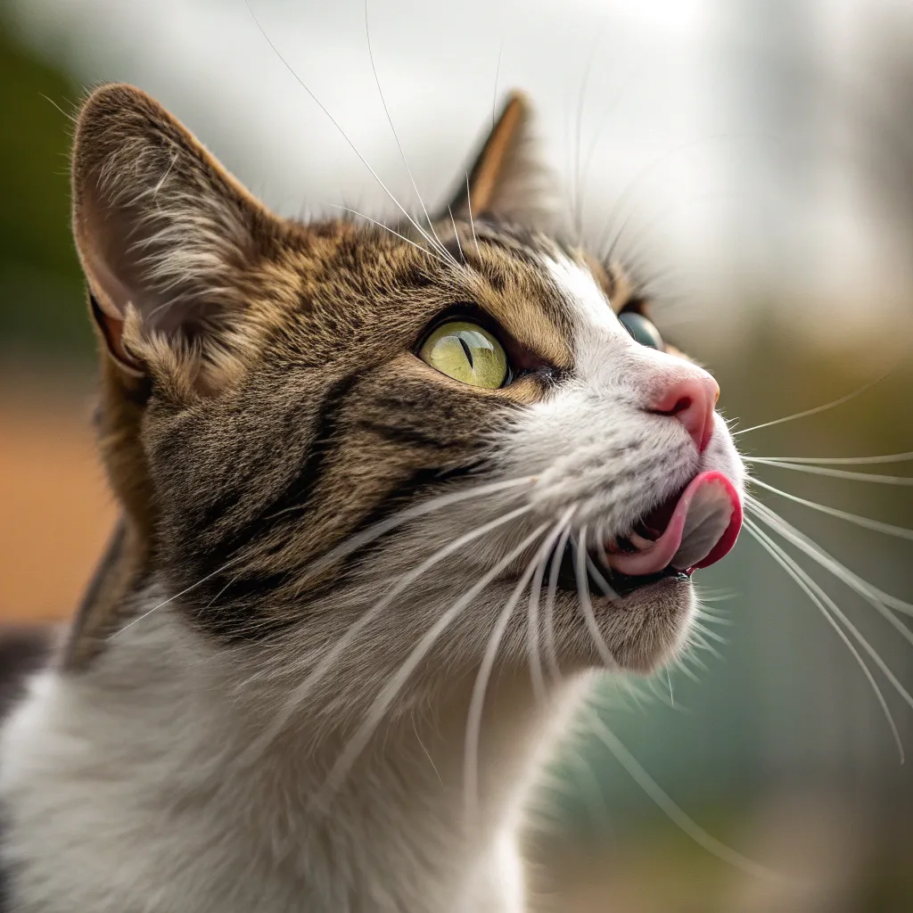 Close-up of cat tongue papillae, highlighting grooming anatomy.