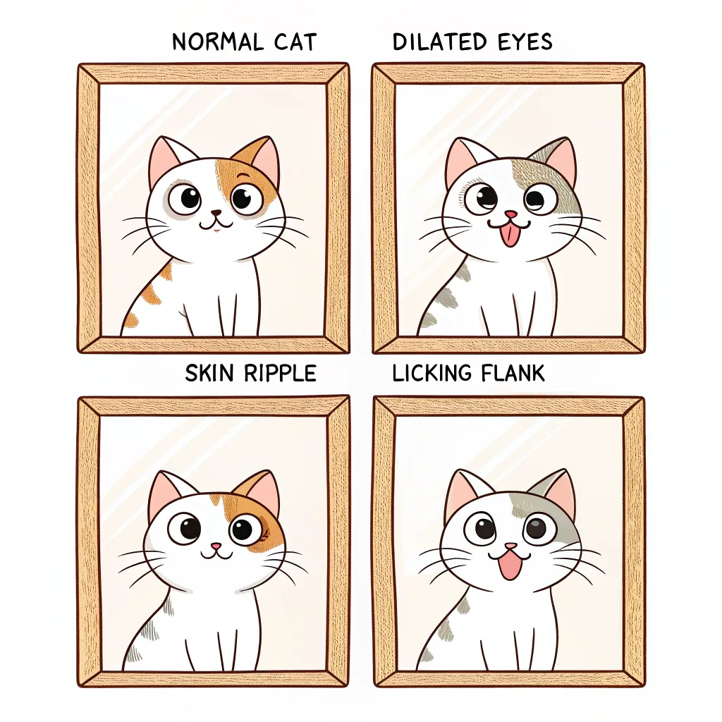 Four phases of cat twitching and licking in FHS