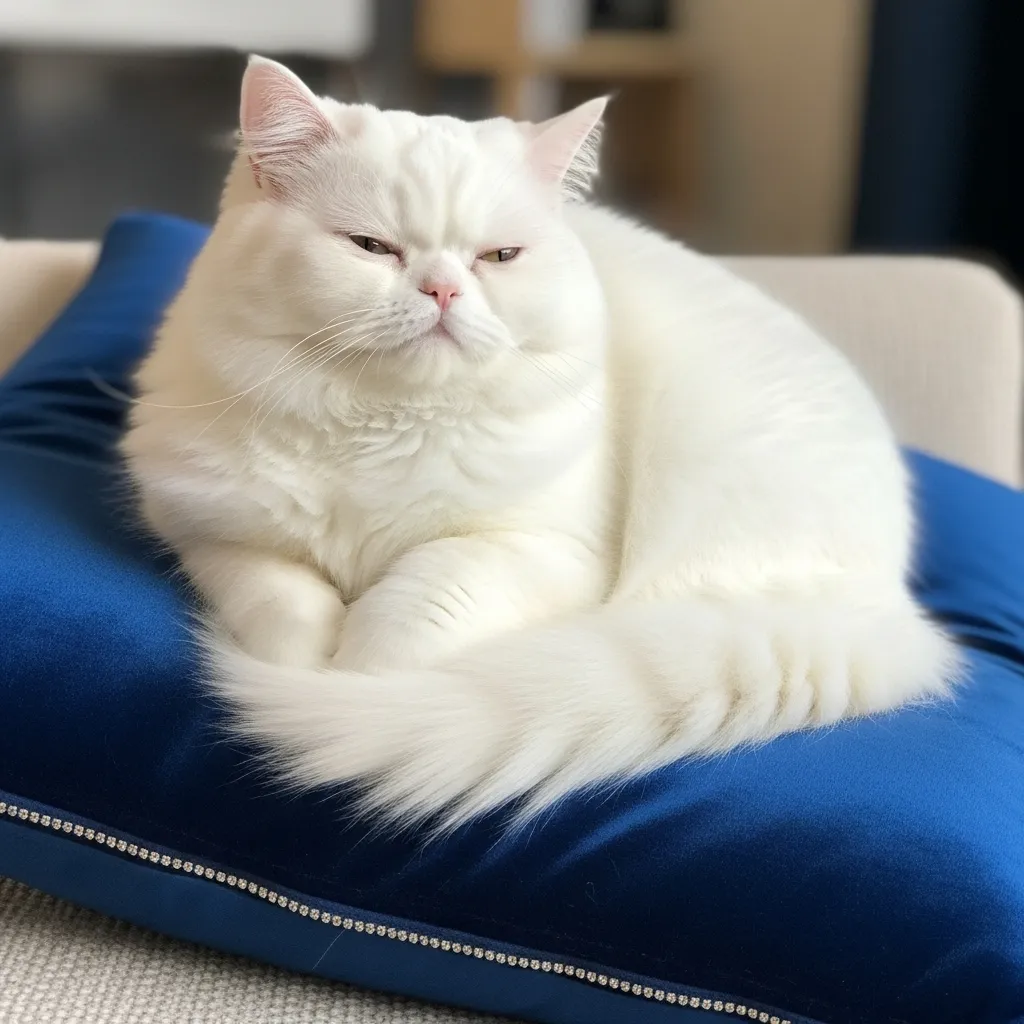 Classic cat loaf pose for sleepy cat memes – Persian in full lazy mode 😴