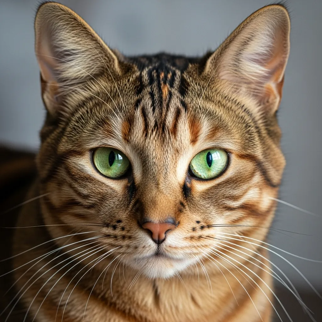 Classic brown torbie cat showing the perfect blend of tortoiseshell patches and tabby stripes