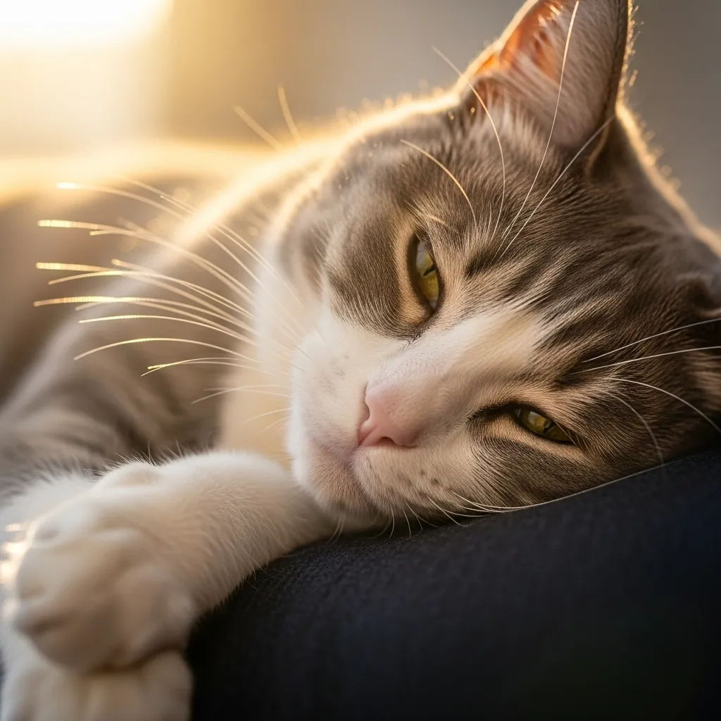 cats showing affection – slow blink trust moment