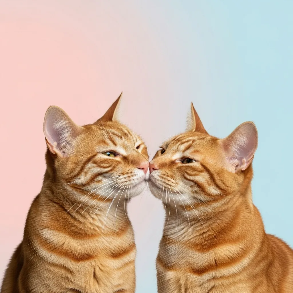cat couple memes 2025 – relationship goals forehead touch