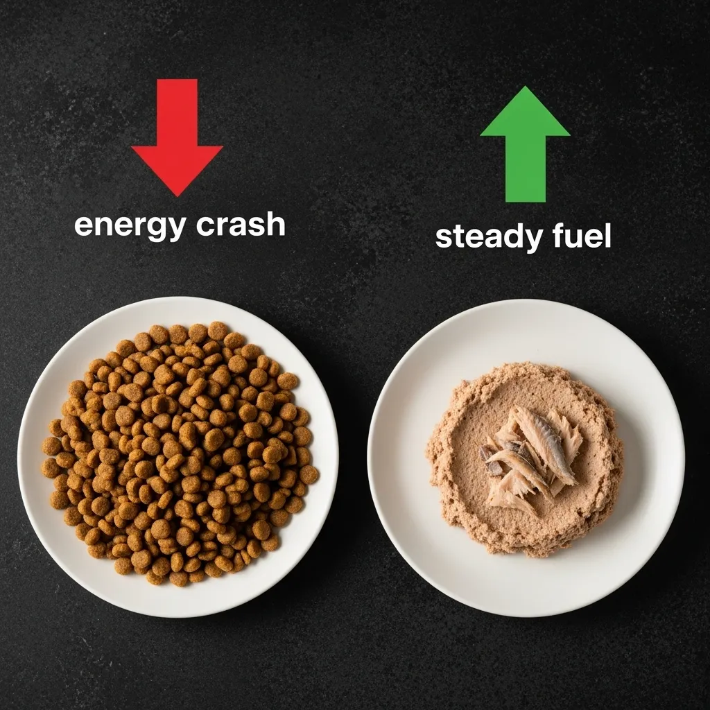 High-carb vs high-protein cat food – impact on zoomies and energy
