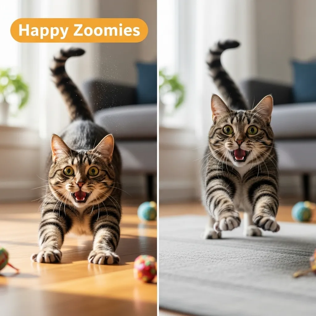Happy cat zoomies vs anxiety-driven behavior – how to tell the difference