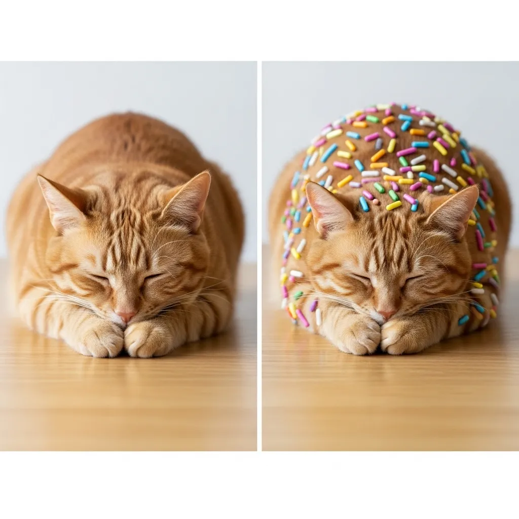 Cat loaf position vs. funny sprinkle loaf variation
