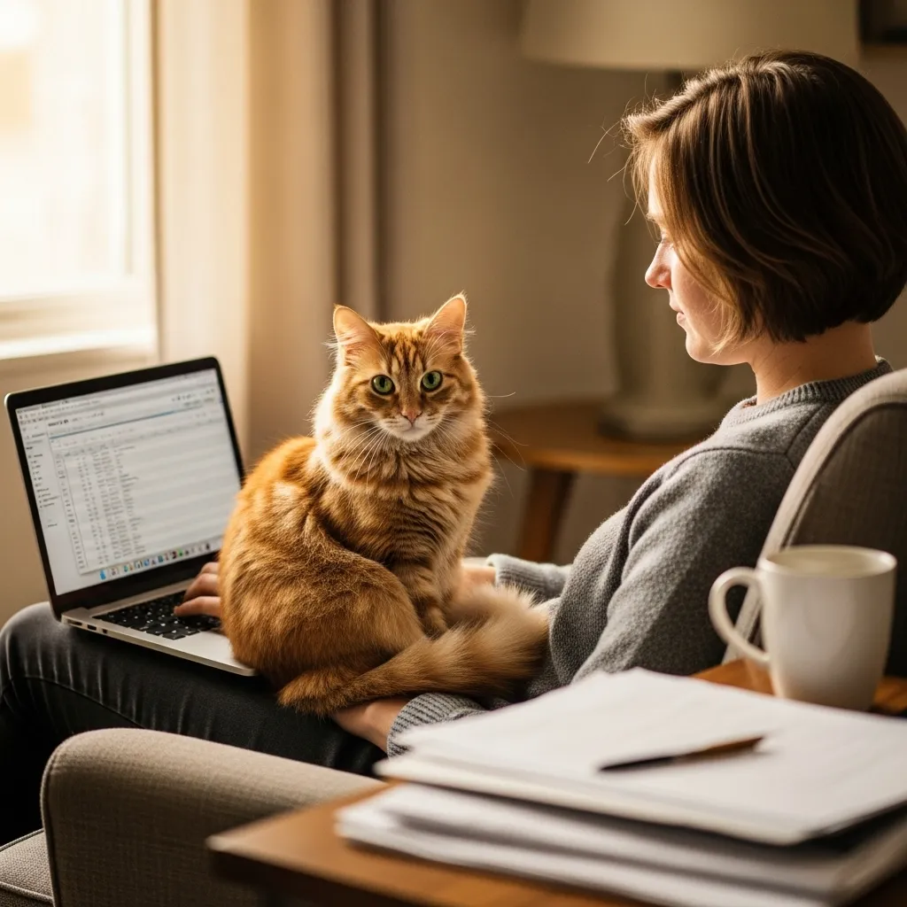vCat sitting on lap meaning affection and territory