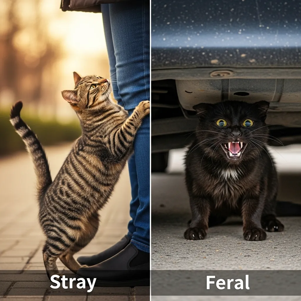 Stray vs Feral cat behavior comparison – how to identify stray cats