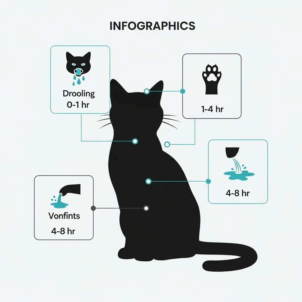 Timeline of peace lily poisoning symptoms in cats – early vs severe signs