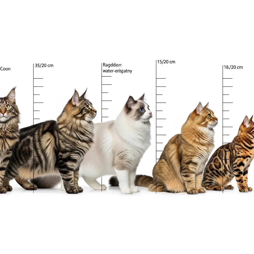 Top 5 large domestic cat breeds size comparison chart