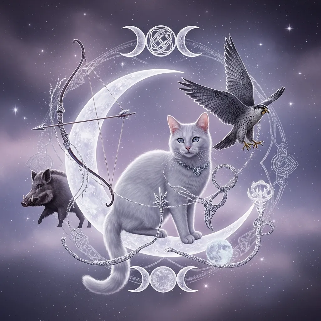 White cat symbolism in feminine energy and lunar astrology