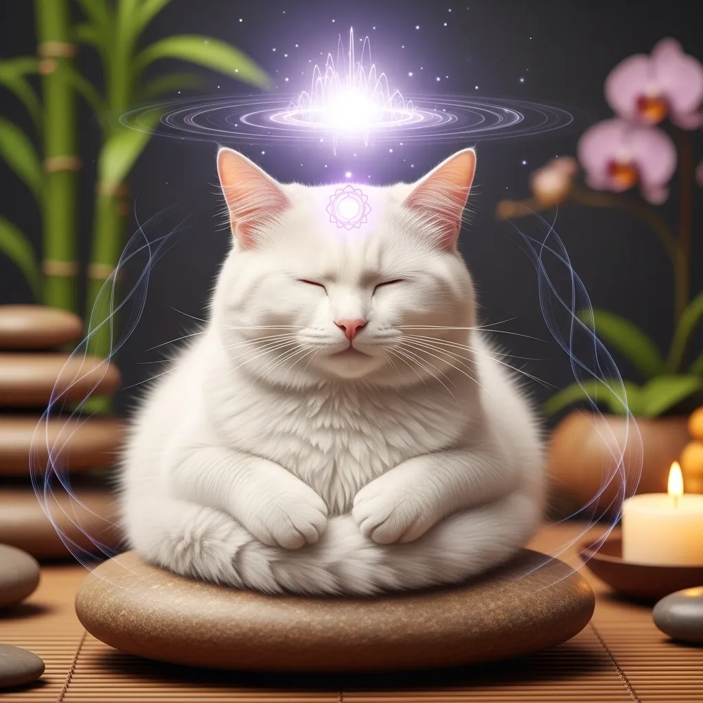 White cats in energy healing and crown chakra work