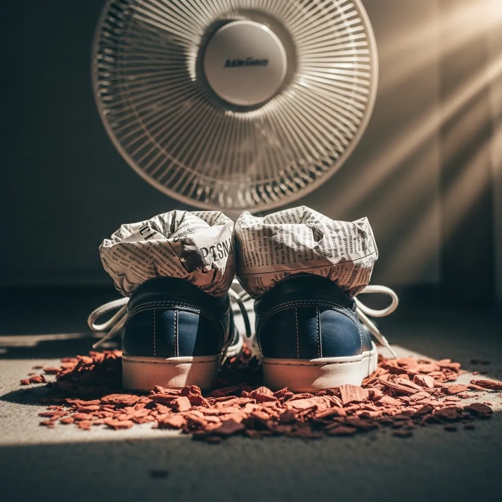 Proper drying technique after cleaning cat pee from shoes
