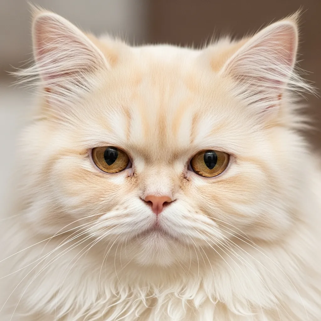 Persian cat with daily eye boogers in inner corners – normal for flat-faced breeds