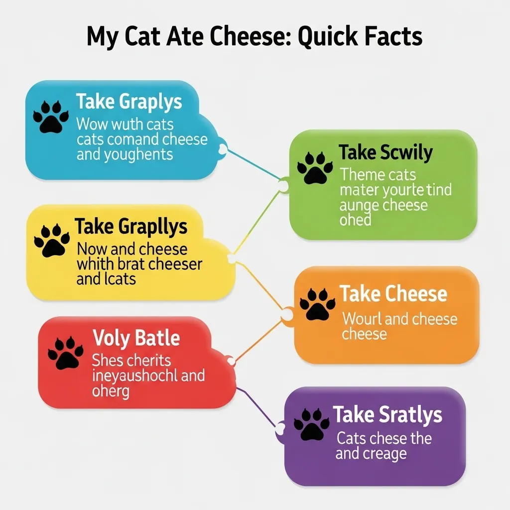 Key takeaways infographic for when your cat eats cheese