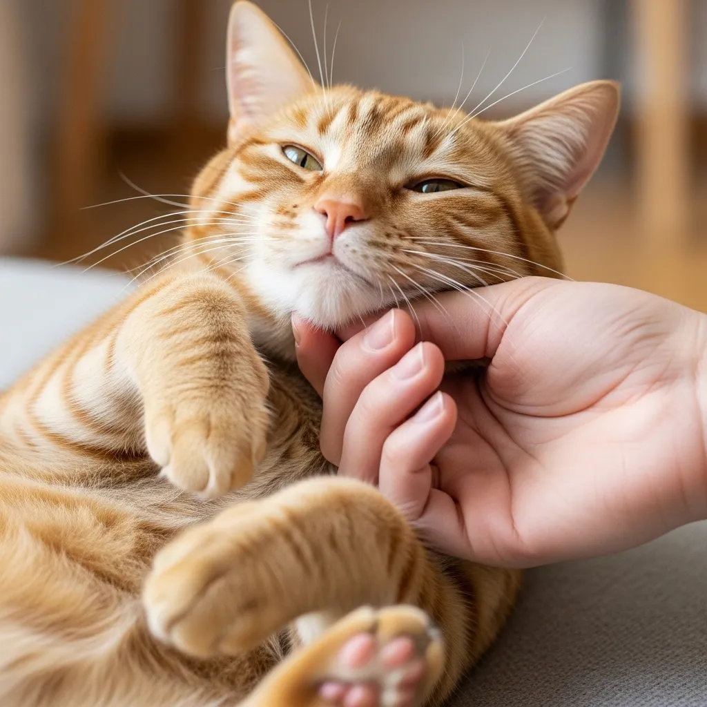 Why Does My Cat Flop Over 2 Cat belly exposure as trust signal โ avoid touching, offer chin scratch instead