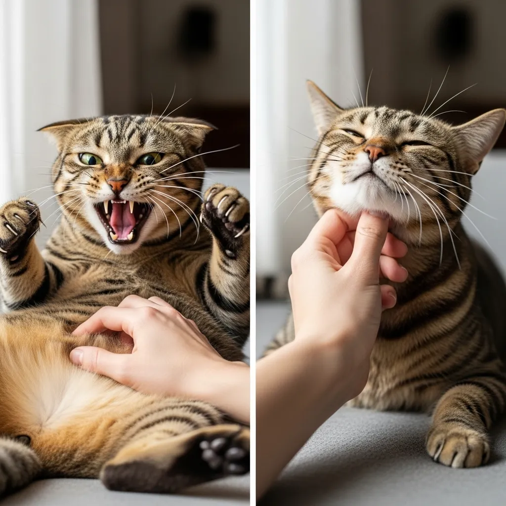 Why Does My Cat Flop Over 5 Cat belly exposure myth โ donโt touch, but chin scratches are safe