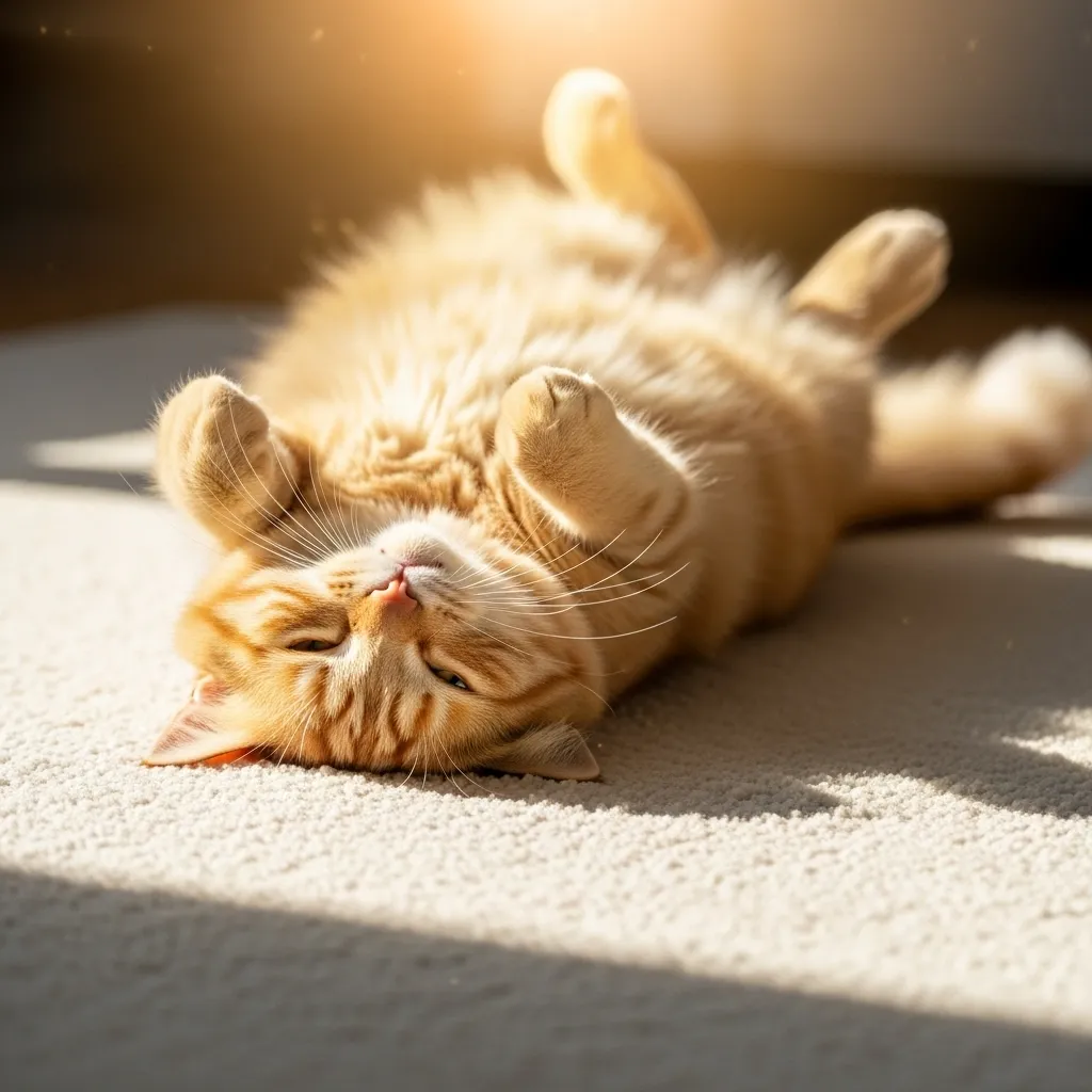 Flea-free cat enjoying itch-free life after proper flea prevention