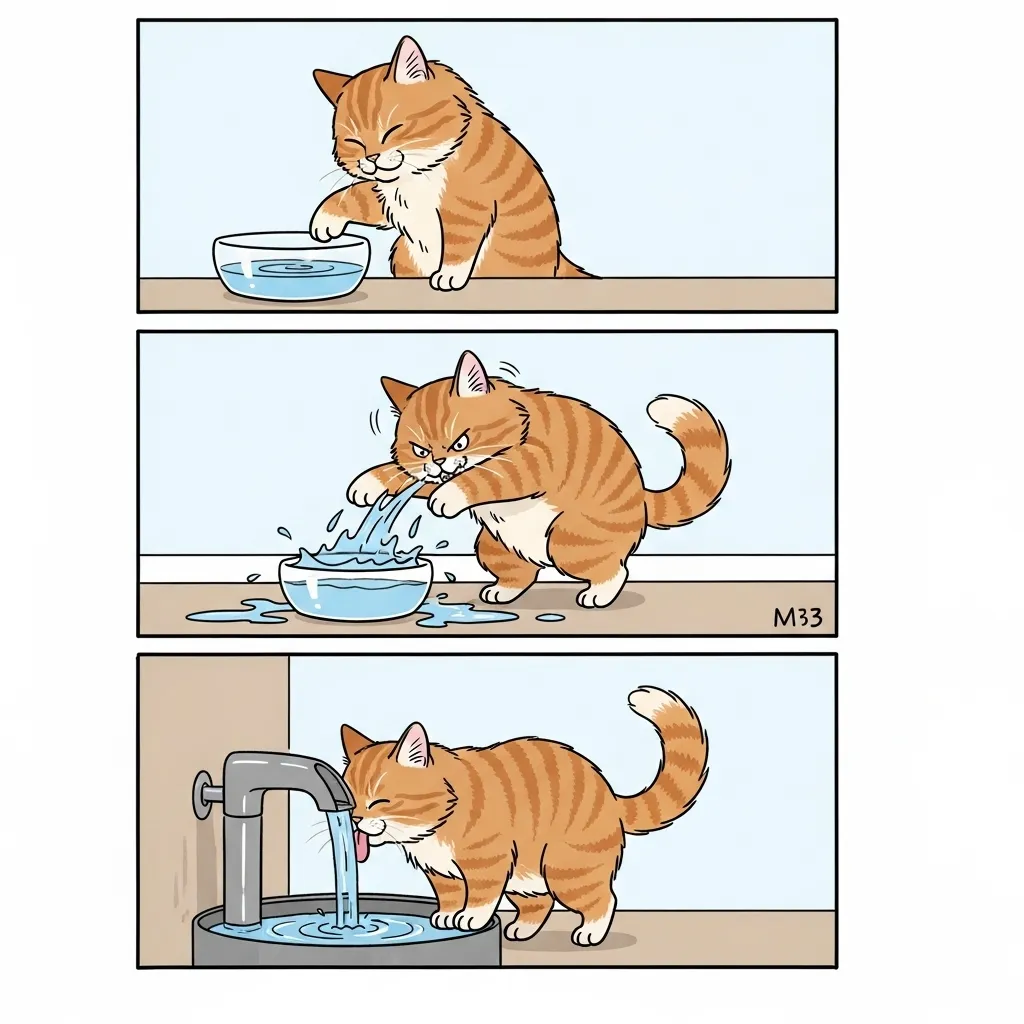 Weird cat behaviors around water: Paw dipping, bowl tipping, and fountain success
Scratching is just one flavor of weird cat behaviors tied to hydration.