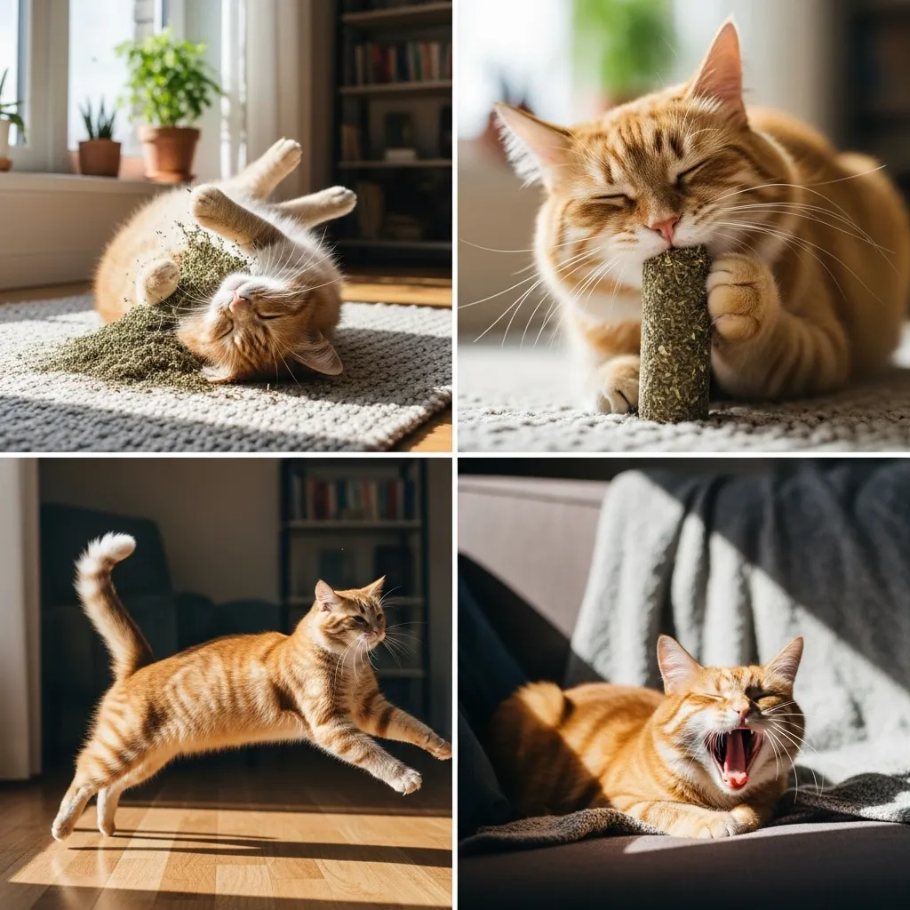 Catnip effects on cats – rolling, rubbing, zooming, and cooldown phases