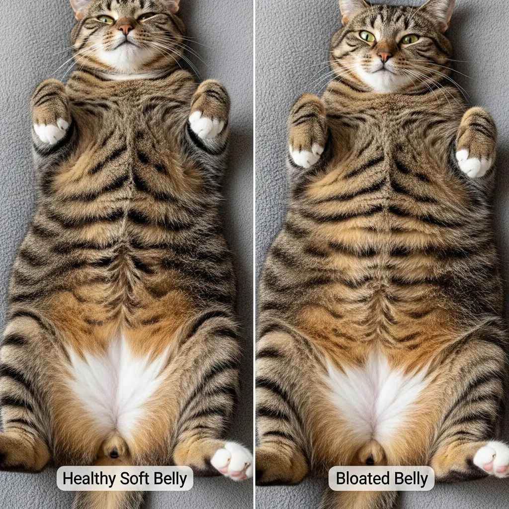 Why Is My Cat Bloated 2 Cat bloat vs normal belly – visual comparison of cat abdominal distension