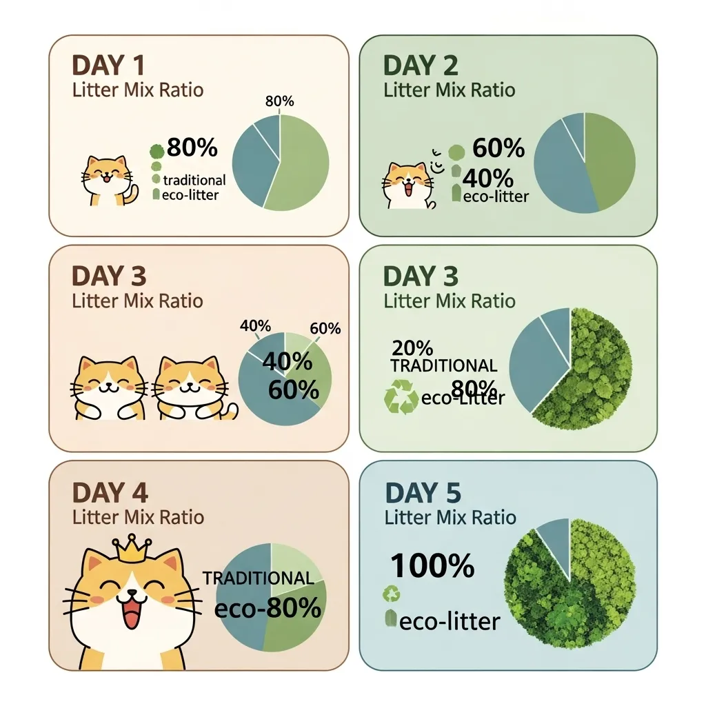 5-day cat litter transition plan – how to switch to eco-friendly alternatives