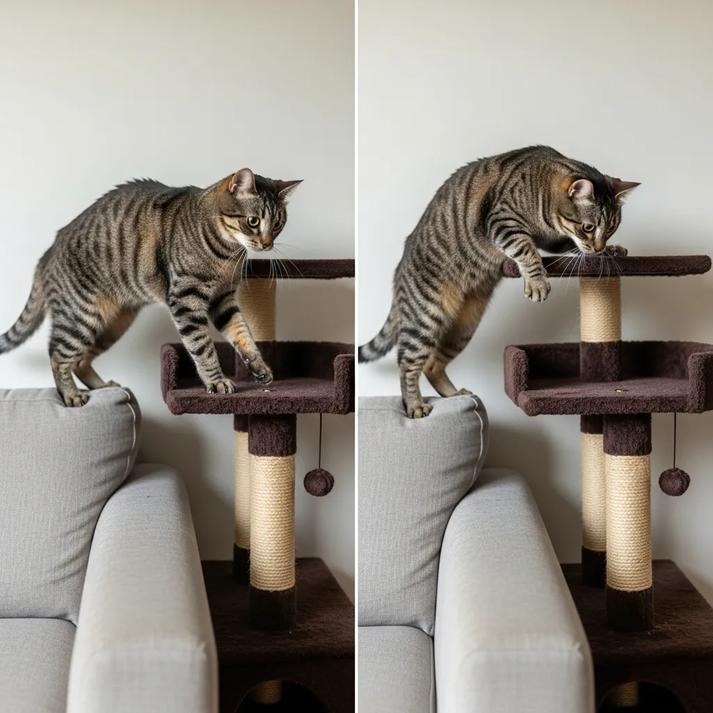Before vs after: normal jump vs hesitation – key cat going blind sign
