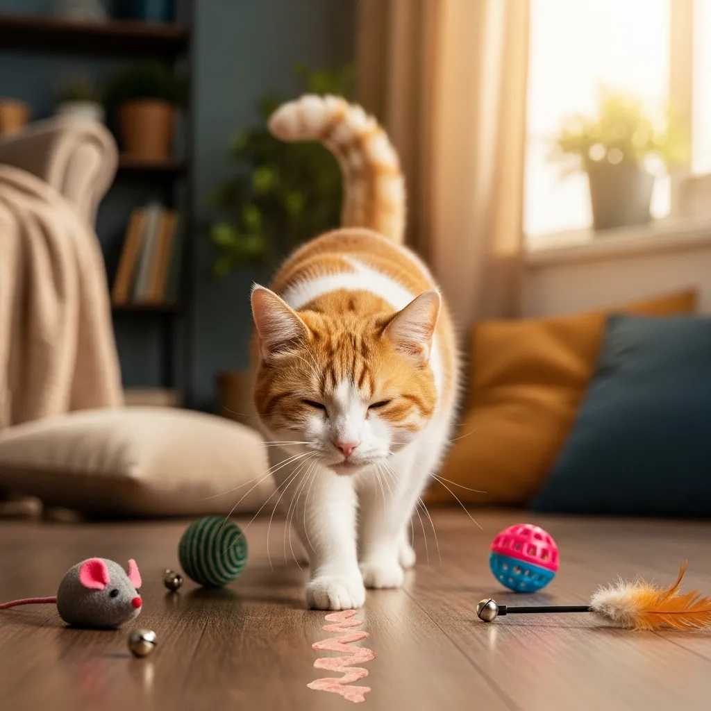 Blind cat navigating home using scent trails and sound toys – caring for blind cats