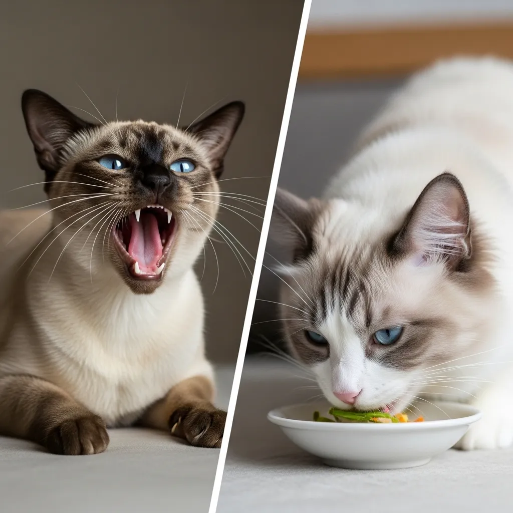 Siamese vs Ragdoll post-meal behavior – breed vocal differences