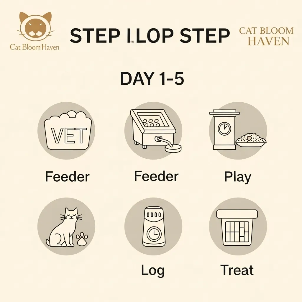 5-day plan to stop cat meowing after eating – infographic