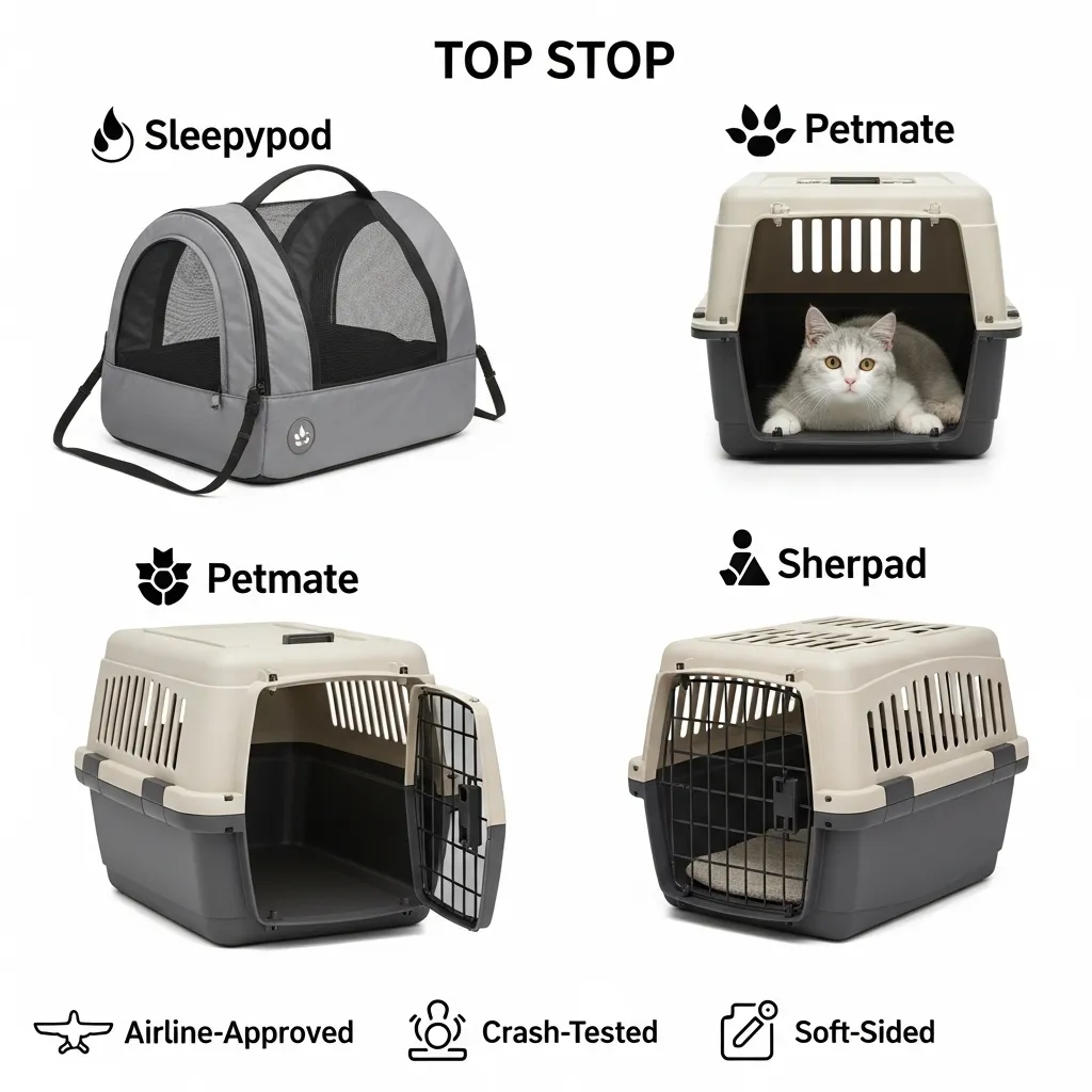 Best cat crates 2025 comparison – Sleepypod, Petmate, and Sherpa models with key features