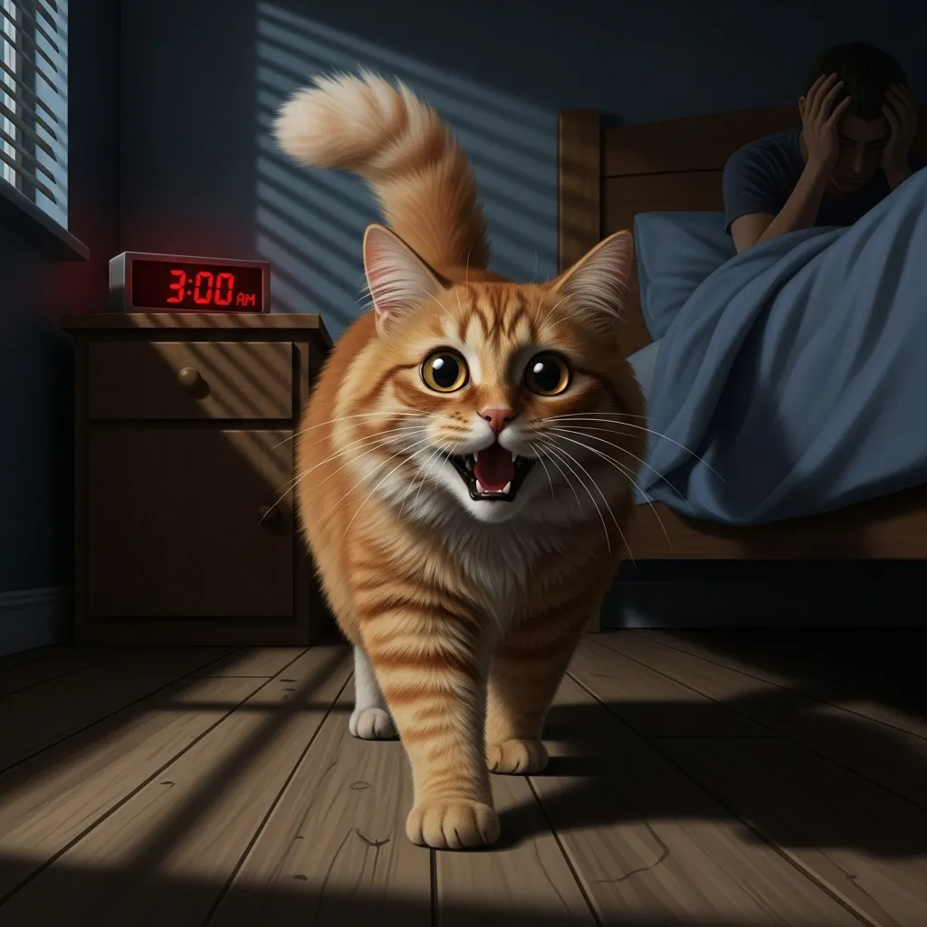 Why is my cat so clingy and vocal at night? Stress signs in cats