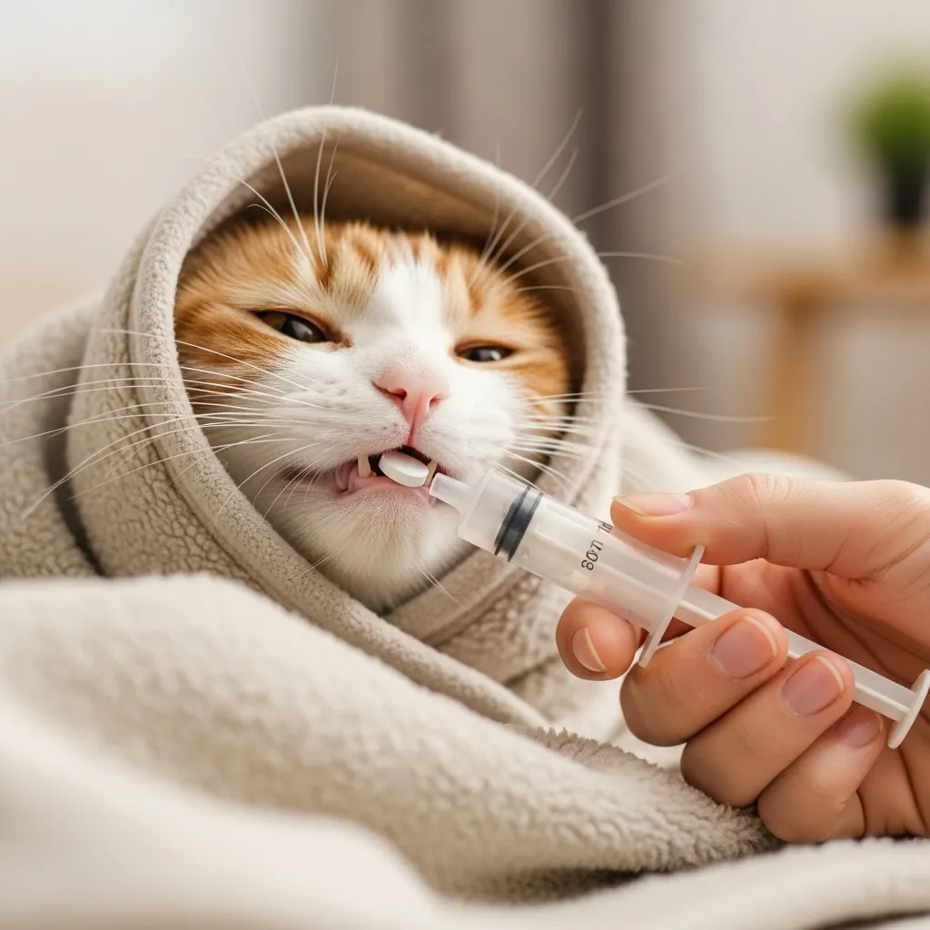 Mastering the Cat Burrito Technique 7 How to give medicine to a cat easily using cat burrito wrap technique