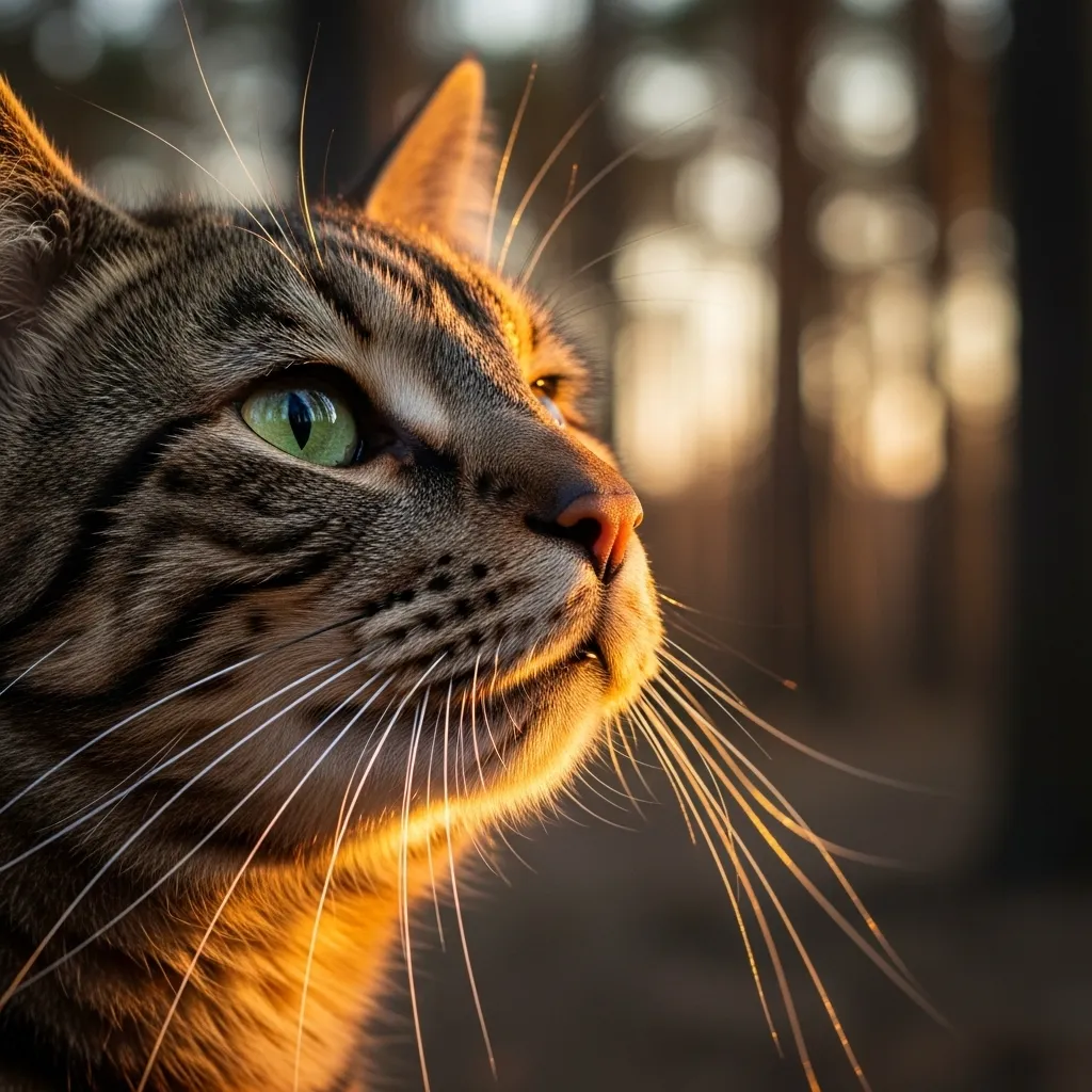 Cat using powerful sense of smell for feline navigation and homing instinct