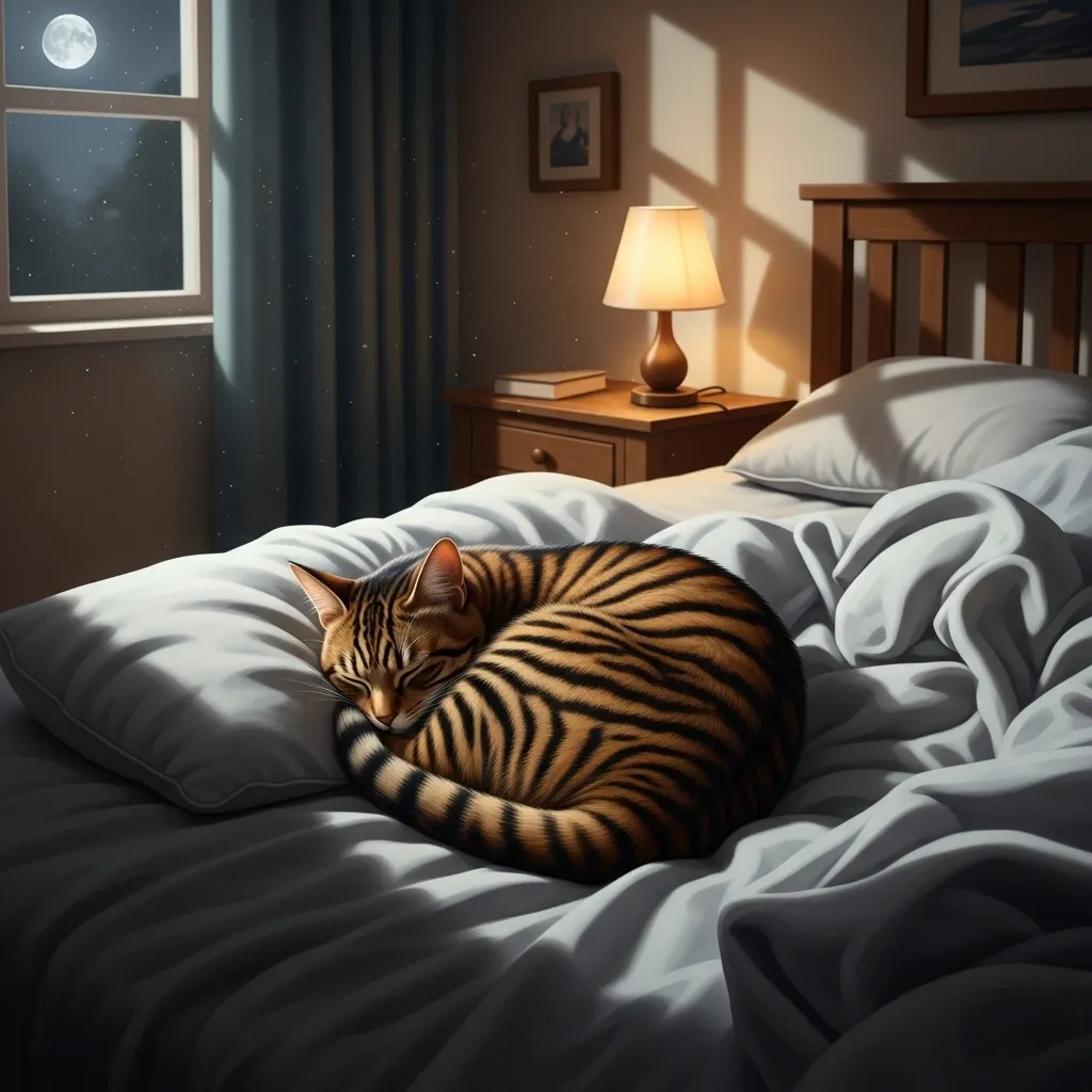 Why Does My Cat Sleep with His Bum Towards Me 1 Cat sleeping with bum towards owner on bed – a sign of deep trust and comfort in feline sleeping behavior