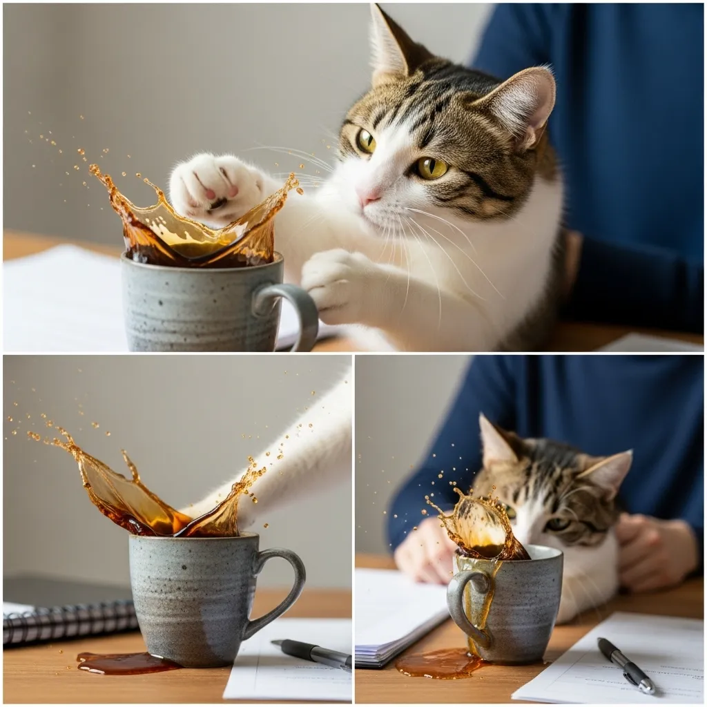 Top 4 classic work from home cat memes – Zoom, keyboard, coffee spill, boss stare 😸