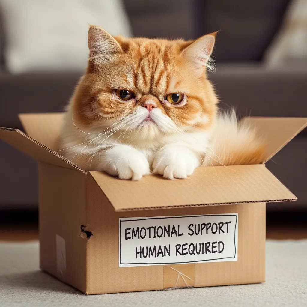 Grumpy cat in box with vet appointment trauma – hilarious grumpy cat quote